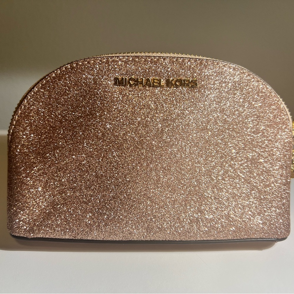 Michael Kors Sparkling RoseGold Cosmetic Case